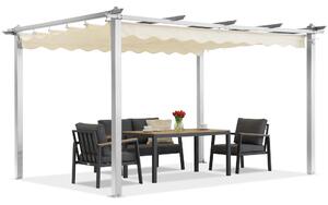 Barbados terasová pergola 3x4 m Garden Point biela a béžová