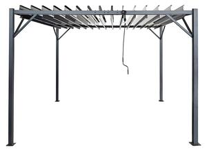Antracitová terasová pergola Tasos 3x3m Garden Point