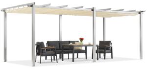 Barbados terasová pergola 3x6 m Garden Point biela a béžová