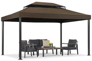 Hnedý záhradný pavilón Valencia 4x4 m Garden Point