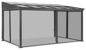 Hliníkový terasový baldachýn 4 x 6 m Tarragona s moskytiérou Garden Point antracit