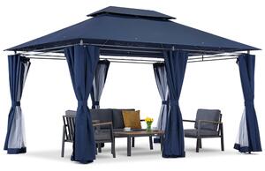 Námornícky modrý záhradný pavilón Ibiza 3x4 m s moskytiérou Garden Point