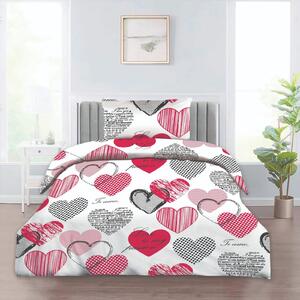 HOUSEWIFE HEARTS RED bavlnené obliečky DeLuxe Rozmer obliečok: 200x220 cm, Obsah balenia: Set Balenie