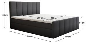 TEMPO Boxspringová posteľ, 140x200, šedá, STAR