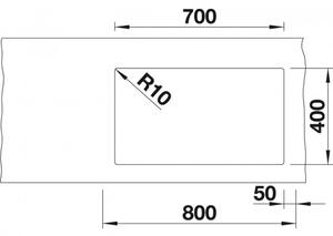 Granitový drez Blanco SUBLINE 700 U Level InFino antracit drez vľavo