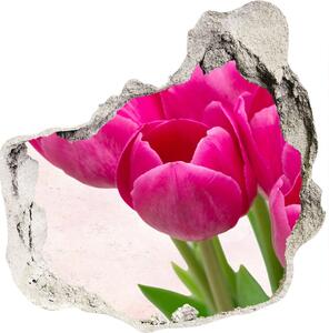 Nálepka 3D diera Ružové tulipány nd-p-90952565
