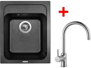 Set Sinks CLASSIC 400 Metalblack + VITALIA