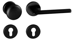 Dverové kovanie MP Eliptica - R 3098 (BS - Čierna matná), kľučka-kľučka, Bez spodnej rozety, MP BS (čierna mat)