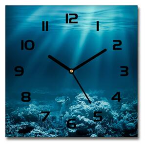 Sklenené hodiny štvorec Podvodný svet