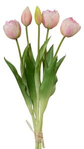 Umelý zväzok tulipánov svetloružová, 38 cm