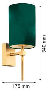 Argon 8109 - Nástenná lampa ABRUZZO 1xE14/7W/230V mosadz/zelená