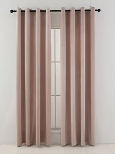 Zamatové zatemňovacie závesy Cesar púdrové - 140 x 160 cm (2ks) - krúžky