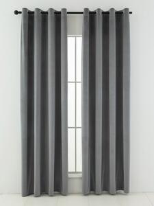 Zamatové zatemňovacie závesy Cesar sivé - 140 x 160 cm (2ks) - krúžky