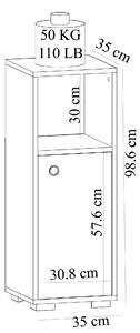Kúpeľňová skrinka Satadu 1 (biela + dub zafírový) . Vlastná spoľahlivá doprava až k Vám domov. 1092733