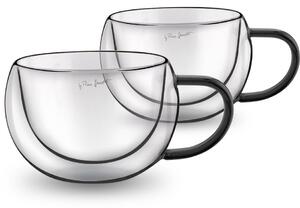 Lamart LT9114 2-dielna sada pohárov na cappuccino Vaso, 270 ml, čierna