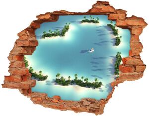 Fototapeta diera na stenu 3D V tvare srdca ostrova