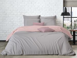 Mistral Home obliečka bavlnený perkál Doubleface sivo-béžová/pudrová rúžová - 140x200 / 70x90cm