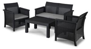 Záhradný set BRENTA, čierna/sivá
