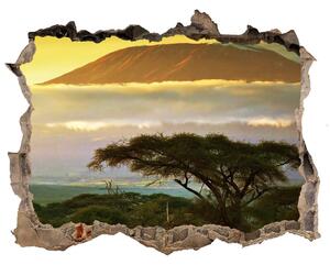 Díra 3D ve zdi nálepka Kilimanjaro keňa nd-k-49494611