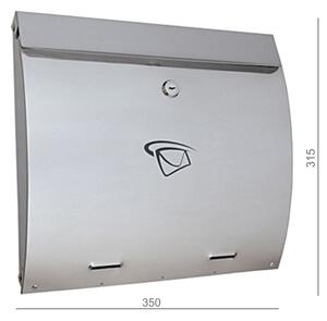 Kovian-Prod Poštovní schránka (350x315x70 mm), max. formát listu: C4, leštěná nerez / AISI430