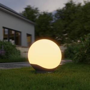 LED guľová lampa STEINEL C, 30 cm, biela/čierna, IP65, RGBWW, Biela / opálová, Plast, Moderný, Vonkajšia guľa