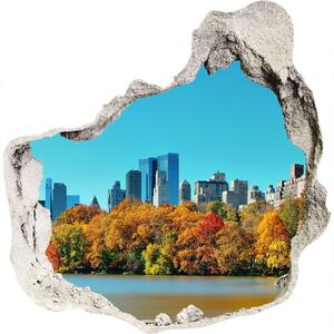 Nálepka 3D diera samolepiaca New york na jeseň