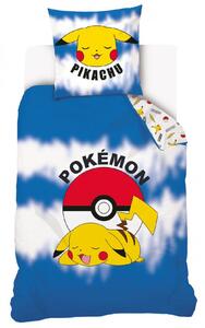 TipTrade Bavlnené obliečky 140x200 + 70x90 cm - Pokémon Unavený Pikachu