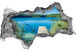 Diera 3D v stene nálepka Mólo na jazere nd-b-119795565