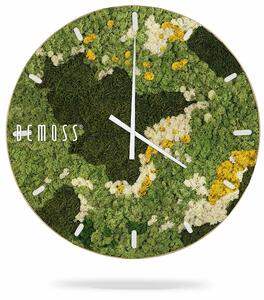 Machové hodiny BEMOSS® ORTHO YELLOW s ciferníkom - Priemer 40 cm