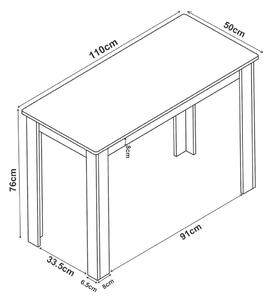 Jedálenský Stôl Esal, 110x50 Cm, Biely