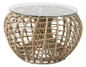Cane-line Podnožka malá Nest, Cane-line, okrúhla 67x44 cm, rám hliník, výplet umelý ratan farba dark green
