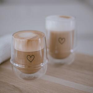 Dvojstenný pohár na cappuccino Heart 220 ml