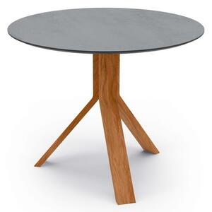Stern Odkladací stolík Freddie, Stern, okrúhly 65x53 cm, rám teak, doska HPL Cement light