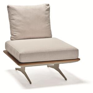 Stern Středový díl 1-místný Enya 84x95x85 cm, Stern, rám teak/hliník barva greige, vč. zádové potahované opěrky (1ks), sedák a polštář (1ks) potah vanilla (100% akryl)