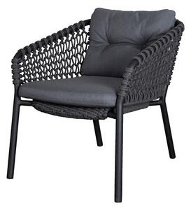 Cane-line Nízke kreslo Ocean, Cane-line, 69x85x73 cm, rám hliník, výplet lano Soft Rope dark grey, bez podušiek