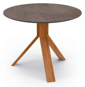 Stern Odkladací stolík Freddie, Stern, okrúhly 60x48 cm, rám teak, doska HPL Cement light