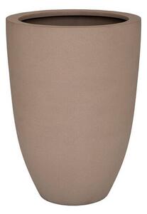 Pottery Pots Vonkajší kvetináč okrúhly Ben L, Taupe (farba béžová taupe), kolekcia Natural, kompozit Fiberstone, priemer 40 cm x v 55 cm, objem cca 54 l