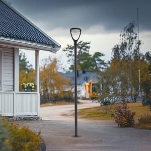 Lucande Exterierové LED svietidlo Filor, čierne, hliník, 250 cm, Čierna, Hliník, Moderný, Vonkajší veľký svietník s jedným svetlom