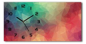 Vodorovné Sklenené hodiny na stenu Geometrické pozadie