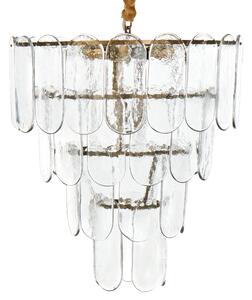 Luster mosadzný kov sklo ⌀ 48 cm závesná lampa sklenený glamour štýl obývačka spálňa