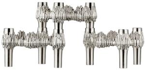 Dizajnový svietnik STOFF Nagel Quist Brushed Chrome – set 3 ks