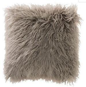 Šedo-béžový chlpatý vankúš s výplňou long hair - 45 * 45 * 16cm - J-Line by Jolipa