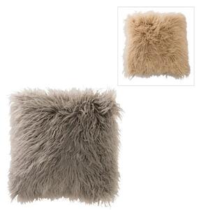 Šedo-béžový chlpatý vankúš s výplňou long hair - 45 * 45 * 16cm - J-Line by Jolipa