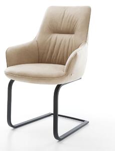 DELIFE Jedálenská stolička Zelia-Flex s opierkami mikrovlákno béžová vintage jedálenská stolička plochá čierna vrecková pružina