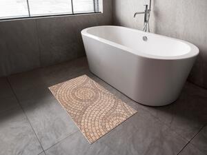 Kúpeľňová penová rohož / predložka PRO-003 Hnedá mozaika - metráž šírka 65 cm