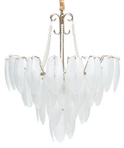 Luster mosadzný kov sklo ⌀ 60 cm závesná lampa sklenený glamour štýl obývačka spálňa