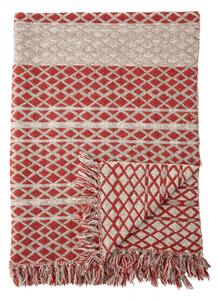 Bavlnený prehoz Recycled Cotton Red 160 x 130 cm