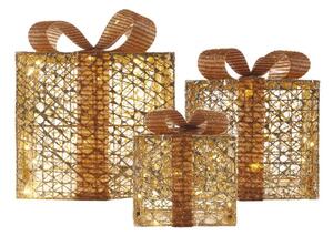 DCFC14 EMOS vianočná dekorácia - darčeky LED 3 veľkosti 15x15x15cm, 20x20x20cm, 25x25x25cm, teplá biela