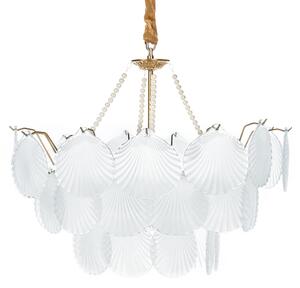 Luster mosadzný kov sklo ⌀ 56 cm závesná lampa sklenený glamour štýl obývačka spálňa