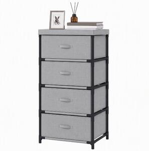 Komoda HOMCOM s 4 zásuvkami, rozmer 42 x 32 x 80 cm, farba: sivá/čierna